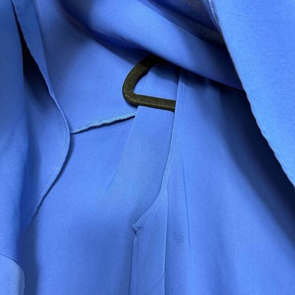 Trina Turk Dress Adore Cape Overlay Stretch Knee Length Blue XS - Picture 7 of 8